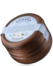 Крем для бритья Mondial "ZAGARA" с ароматом флёрдоранжа, деревянная чаша, 140 мл