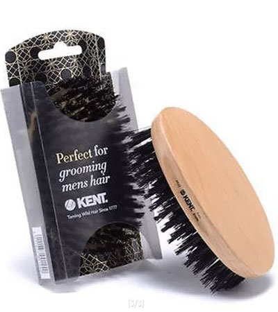 Щётка из бука с натуральной щетиной для бороды и волос Kent PF22