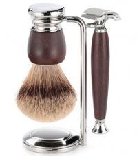 Бритвенный набор: станок, помазок, подставка; дерево Венге MONDIAL ST-550-WST1