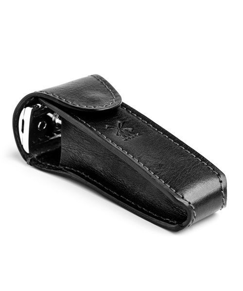 Дорожный чехол для Т-образной бритвы MUEHLE, черная кожа