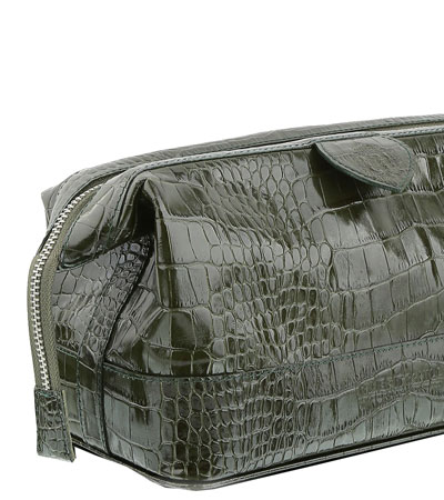 Косметичка мужская Truefitt & Hill Gentleman's Wash Bag / Зелёный крокодил