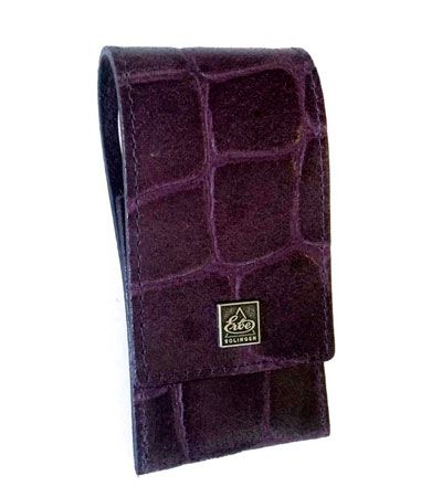 Маникюрный набор Erbe, 3пр. Футляр: натур.кожа, цвет фиолетовый