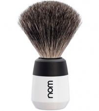 Помазок NOM NOM MAX , натуральный барсучий ворс, белый пластик