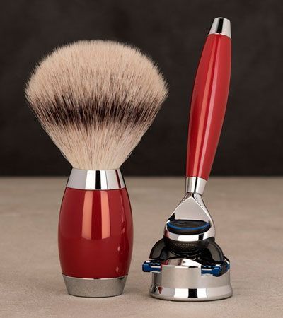 Бритвенный набор MUEHLE EDITION, барсучий ворс высшей категории Silvertip, бритва Fusion, китайский лак