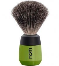 Помазок NOM,NOM MAX натуральный барсучий ворс, зеленый пластик