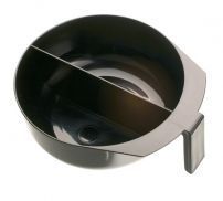 Чаша для краски DEWAL, черная, с ручкой и перегородкой, 2х375 мл