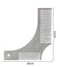 Гребень для бороды угловой с лекалом, металл.K_50019 "KURT"  110*100мм