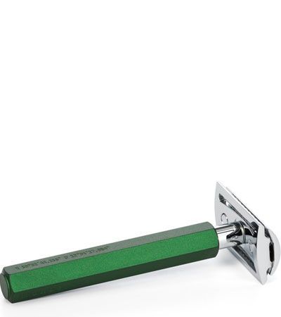 Т-образная бритва MUEHLE HEXAGON, анодированный алюминий, зеленая, closed comb