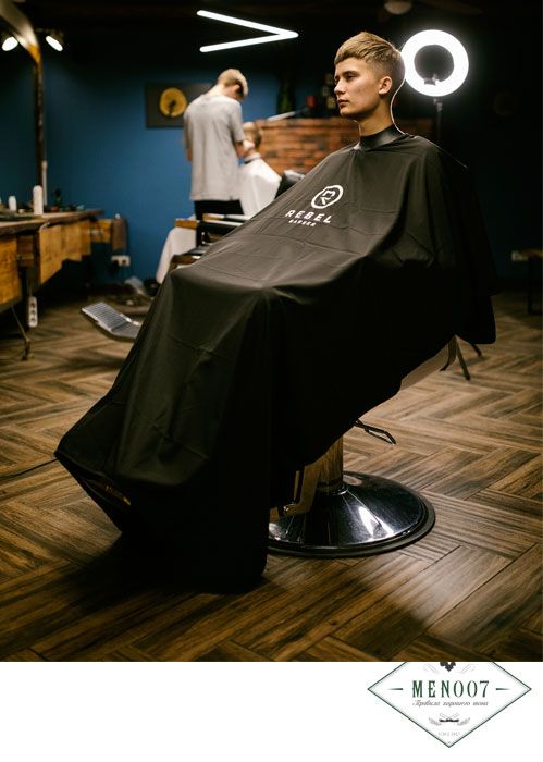 Пеньюар с неопреновым воротником Rebel Barber Noble Black