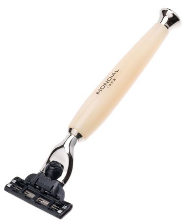 Бритвенный набор Mondial: станок, помазок, подставка; цвет слоновая кость KRON-PR-HAM-II-M3