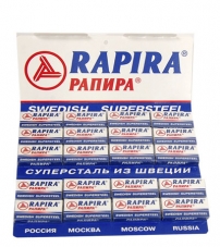 Блок сменных лезвий для бритья "Рапира" сталь в листах 1 лист*20 пачек*5 лезвий