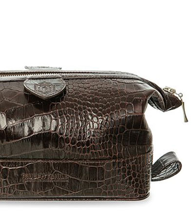 Косметичка мужская Truefitt & Hill Gentleman's Wash Bag / Brown crocodile
