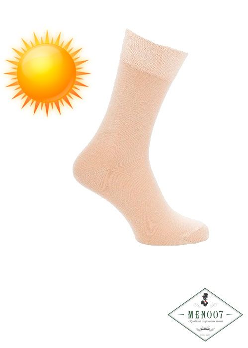 Носки мужские SAPHIR, бежевые, хлопок (80%), нейлон (20%).