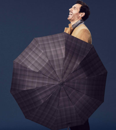 Зонт мужской полуавтомат Fulton G857-3559 CharcoalCheck (Серая клетка)