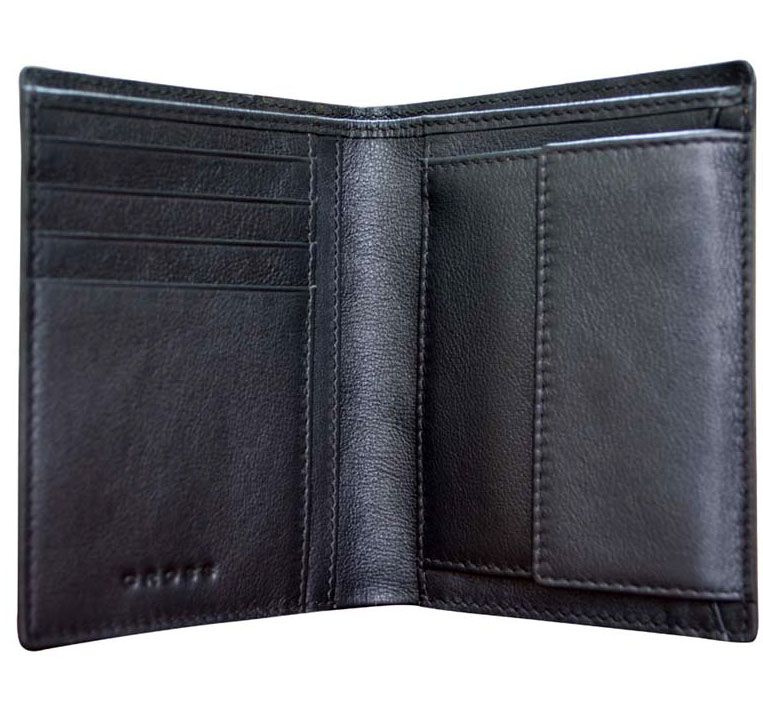 Кошелёк Cross Grabado, кожа наппа, фактурная, чёрный, 9,5 х 1 х 12 см