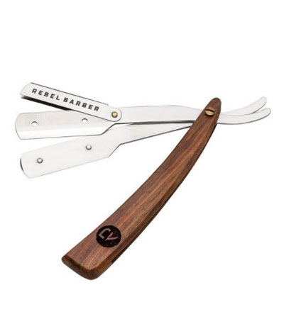 Опасная бритва со сменным лезвием REBEL BARBER Luxury с кожаным чехлом
