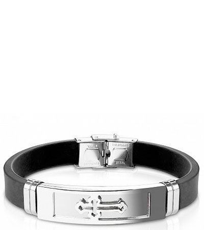 Браслет с крестом на пластине Spikes