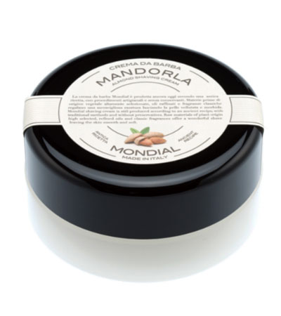 Бритвенный набор Mondial: станок MACH3, помазок, крем для бритья Mandorla (Миндаль), цвет черный GB-FIZ-BL-STK-M3-M