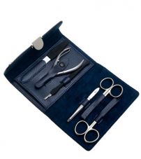 Маникюрный набор GD, 6пр.,Футляр: натур.кожа, цвет синий