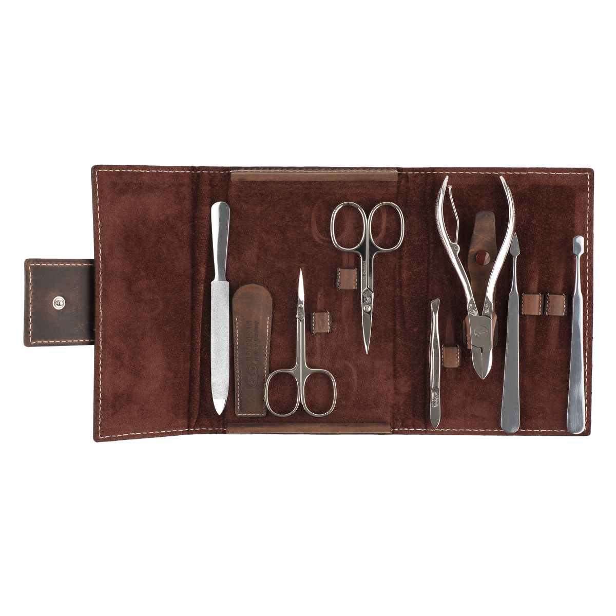 Маникюрный набор, 5пр. Футляр: натур.кожа, цвет коричневый Erbe 94980ER