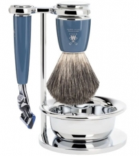 Бритвенный набор MUEHLE RYTMO, темно-бирюзовая смола, натуральный барсучий ворс, бритва Fusion, чаша