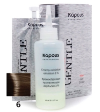 Гель-краска для волос для мужчин без аммония Kapous, 6-светло-коричневый, 40 мл+40 мл