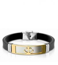 Браслет с якорем на пластине Spikes