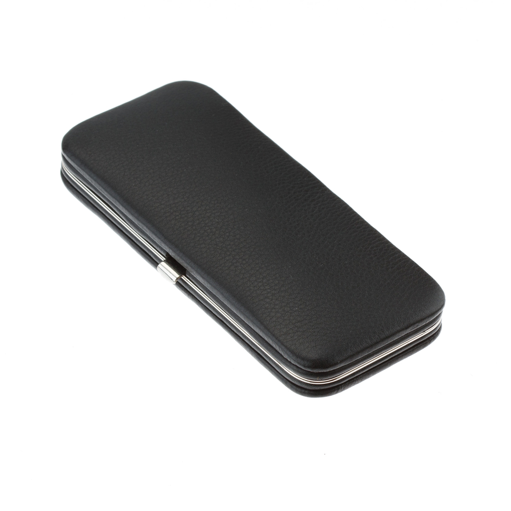 Маникюрный набор YES, 5 пр. Футляр: натуральная кожа, цвет черный 9021