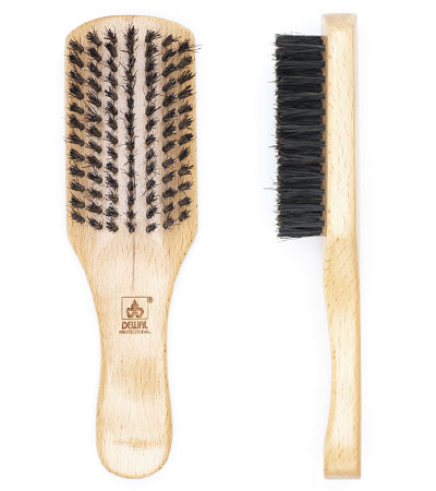 Щетка для укладки волос и бороды DEWAL "BARBER STYLE", натуральная щетина, 7-рядная CO-28