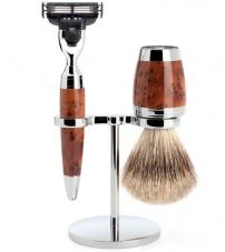 Бритвенный набор MUEHLE STYLO, туя, барсучий ворс категории Fine, бритва Mach3