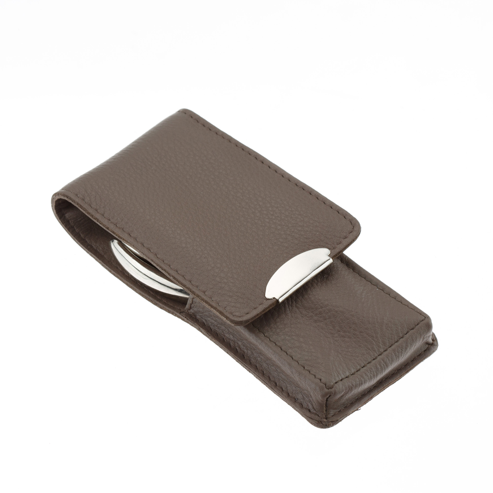 Маникюрный набор YES, 4 пр. 9234 Футляр: натуральная кожа, цвет серый 9234