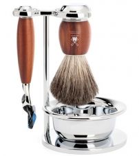 Бритвенный набор MUEHLE VIVO, слива, натуральный барсучий ворс, бритва Fusion, чаша