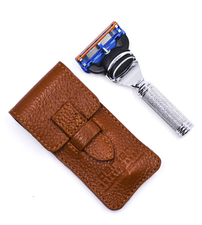 Дорожный станок для бритья PARKER FUSION TRAVEL RAZOR WITH LEATHER CASE