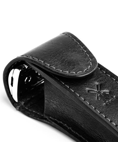 Дорожный чехол для Т-образной бритвы MUEHLE, черная кожа