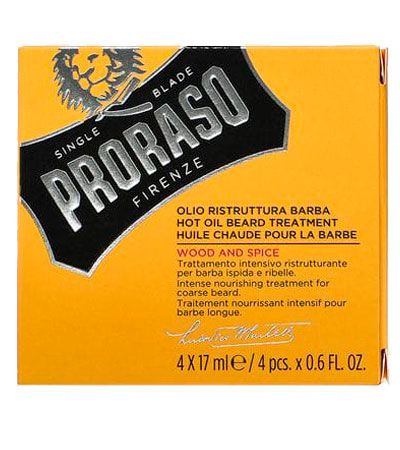 Горячее масло для бороды 4x17 мл. Proraso Wood and Spice