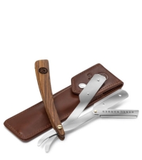 Опасная бритва со сменным лезвием REBEL BARBER Luxury с кожаным чехлом