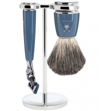 Бритвенный набор MUEHLE RYTMO, темно-бирюзовая смола, натуральный барсучий ворс, бритва Fusion