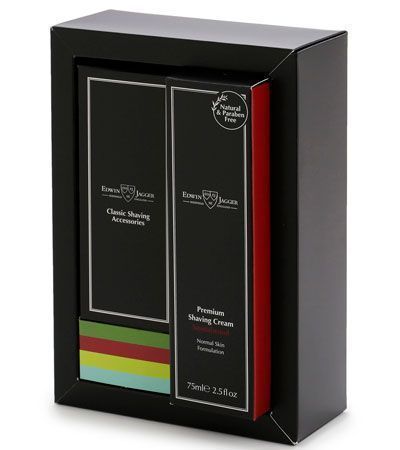 Подарочный набор Edwin Jagger черный помазок и крем для бритья сандал