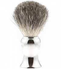 Помазок для бритья IL Ceppo, никелированная латунь, барсучий ворс, рукоять - серебристый цвет