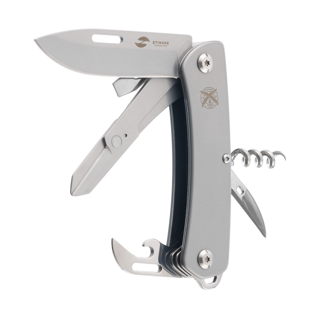Нож перочинный 103 мм, 10 функций, в картонной коробке STINGER FK-GHS1-S
