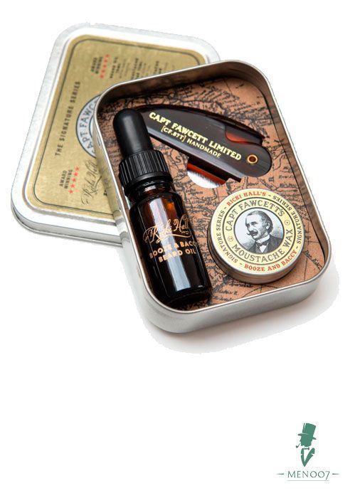 Подарочный набор для бороды и усов Captain Fawcett Ricki Hall Booze & Baccy Grooming Survival Kit