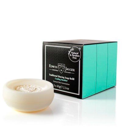 МЫЛО ДЛЯ БРИТЬЯ EDWIN JAGGER охлаждающий ментол( УПАКОВКА ИЗ ТРЕХ ШТ., 65G)