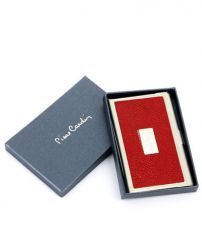 Визитница Pierre Cardin, красная искуств.кожа + металл
