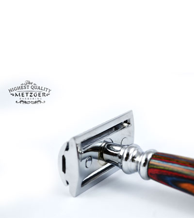 Т-образная бритва с двойным лезвием и деревянной рукоятью Metzger Corolwood Db-14533