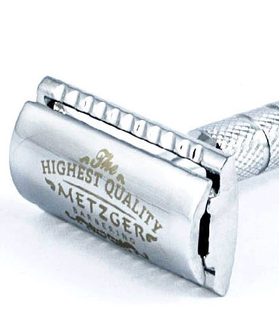 Т-образная бритва с двойным лезвием и латунным основанием Metzger Chromed Db-14532