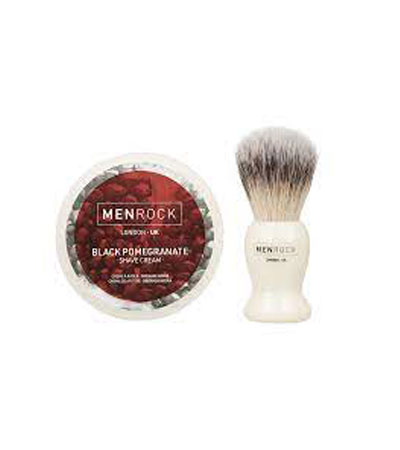 Подарочный набор для бритья Men Rock Men Rock The Life Shaver Black Pomegranate Kit (Помазок +крем для бритья)