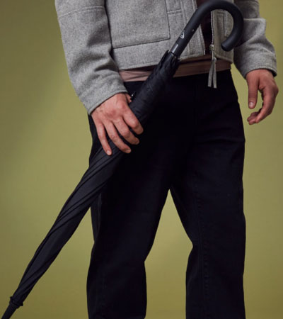 Зонт мужской трость автомат G828-01  Fulton Black (Черный)