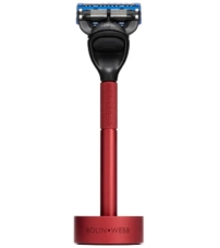 Набор Bolin Webb Generation, бритва матовая красная, подставка матовая красная