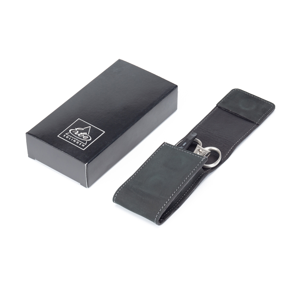 Маникюрный набор Erbe, 3пр. Футляр: натур.кожа, цвет черный