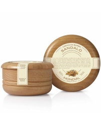 Крем для бритья Mondial "SANDALO" с ароматом сандалового дерева, деревянная чаша, 140 мл